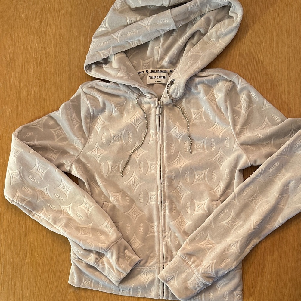 Juicy Couture Light Gray Patterned Hoodie
